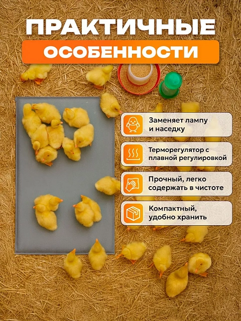 Коврик-обогреватель ТеплоМакс 50х25 см для животных, птиц, рептилий, с терморегулятором